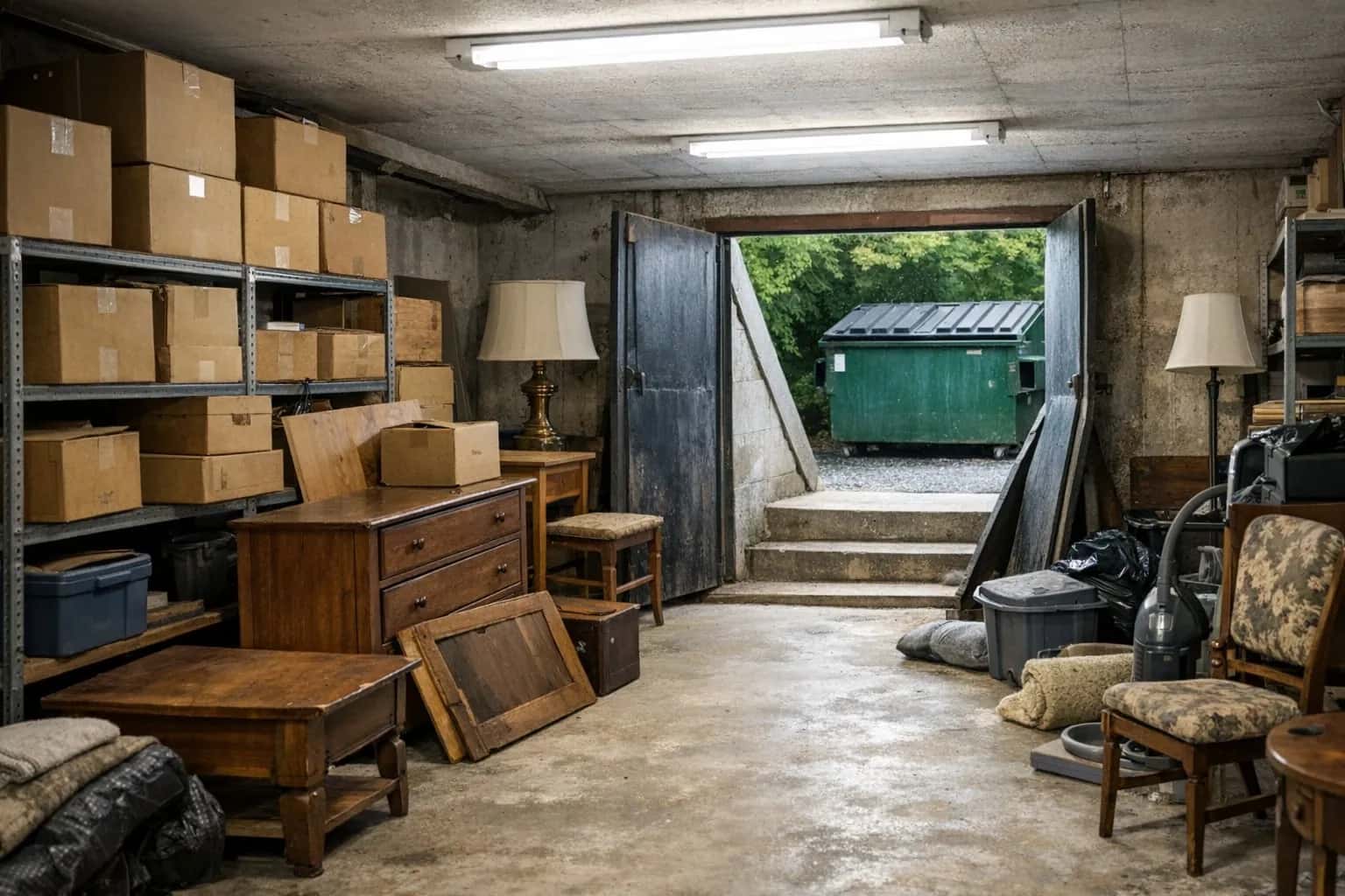 Keller entrümpeln: Ablauf, Container & Tipps
