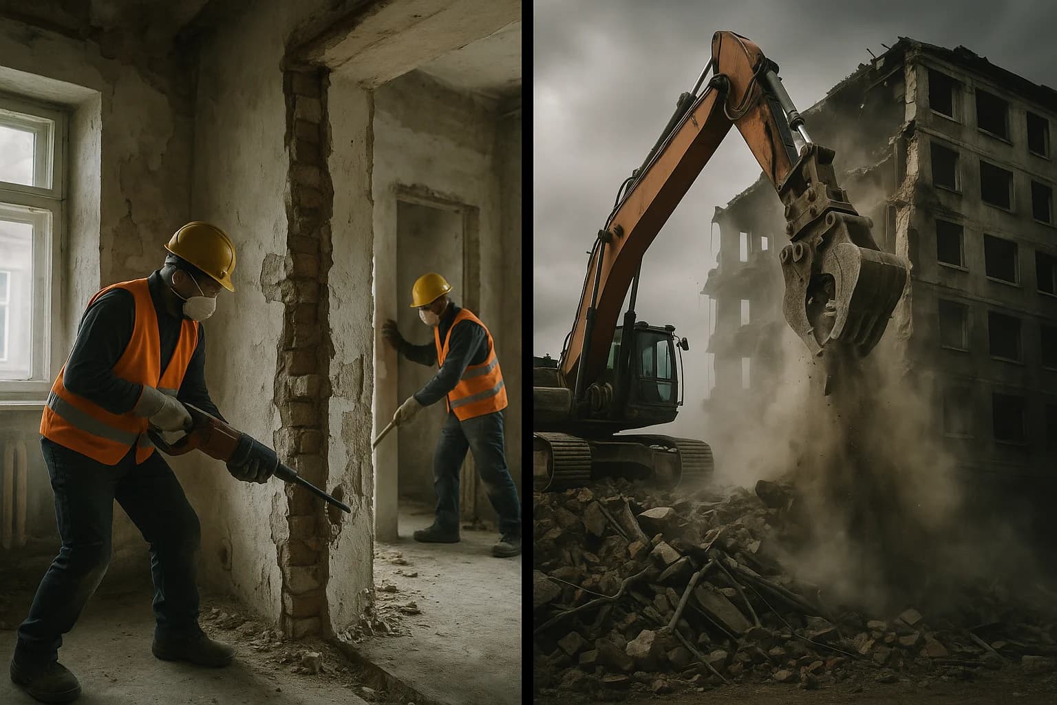 Entkernung vs. Abbruch: Unterschiede, Ablauf und Kosten
