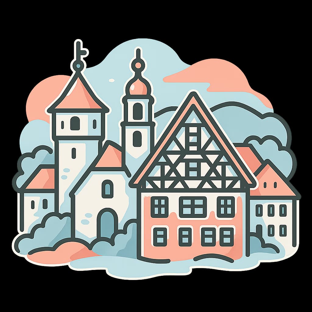 Blick über die historische Altstadt von Aalen mit dem Marktplatz und umliegenden Fachwerkhäusern