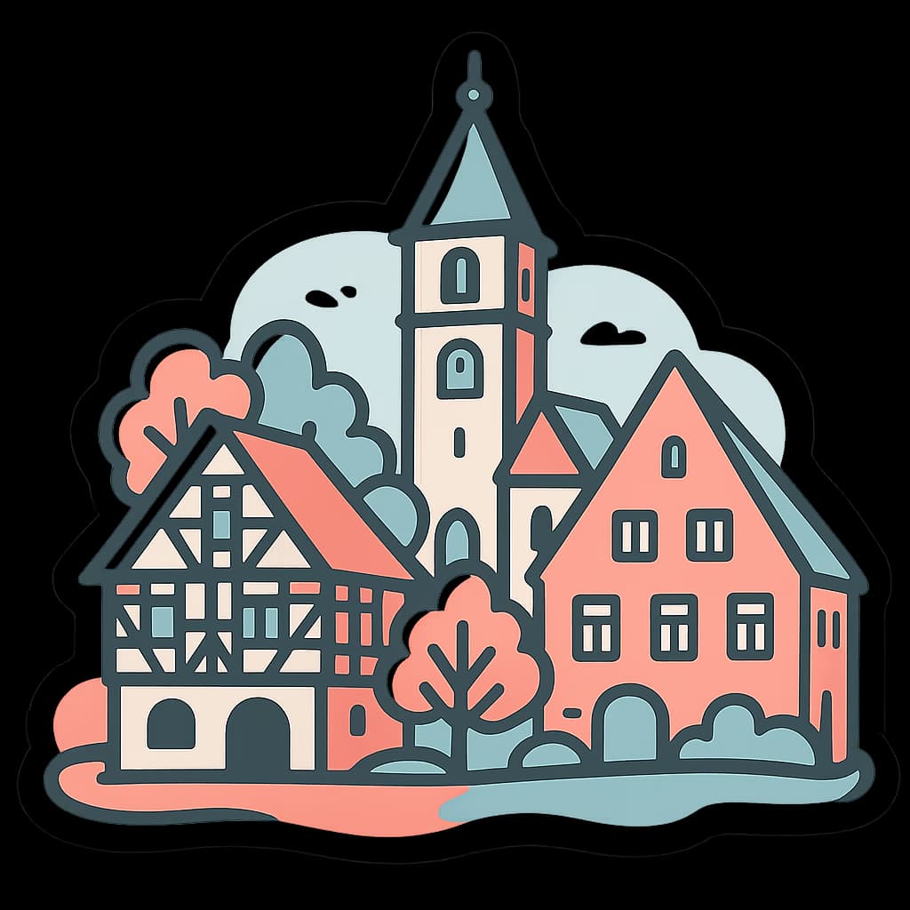 Blick über Filderstadt nahe dem Flughafen Stuttgart mit Stadtansicht und Umgebung