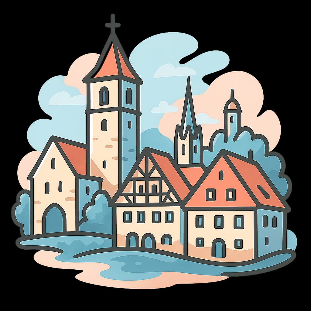 Blick über Nürtingen am Neckar mit Altstadt und Stadtkirche