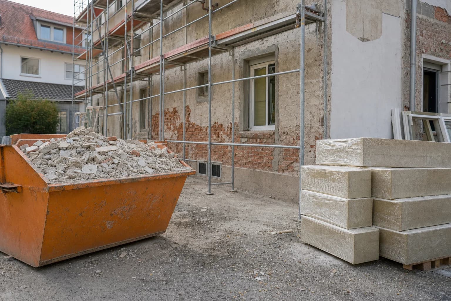 Fassadensanierung: Container richtig mieten in 5 Schritten